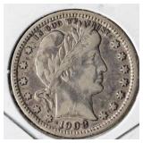 COIN: U.S. 1908-D BARBER 25C QUARTER
