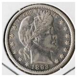 COIN: U.S. 1893-O BARBER 25C QUARTER