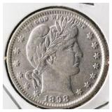 COIN: U.S. 1898 BARBER 25C QUARTER