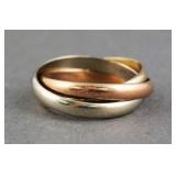 9K GOLD TRI COLOR ROLLING RING