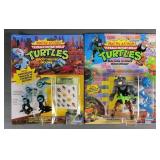 (2) 1992 TMNT WACKY ACTION FIGURES MOC