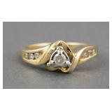 10K GOLD DIAMOND RING SIZE 5.5