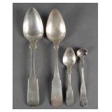 19C COIN SILVER SPOONS (4)
