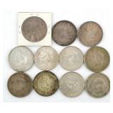 (11) MEXICAN SILVER COINS 1875-1952