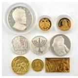 (9) STERLING SILVER MEDALS AND ROUNDS