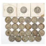 (26) US SILVER QUARTERS 25C