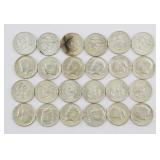 (24) 1964 KENNEDY SILVER HALF DOLLARS 50C