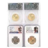 COINS: (4) GRADED DOLLARS & QUARTER