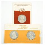 STERLING MEDALLIONS (3) GREAT AMERICANS