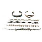 (6) VINTAGE STERLING SILVER BRACELETS GROUP
