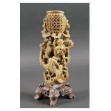 ANTIQUE CHINESE CARVED SOAPSTONE STATUE