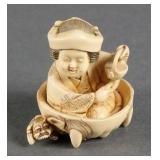 JAPANESE OTAFUKU FIGURE SIGNED