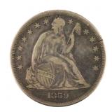 1859-O SEATED LIBERTY SILVER DOLLAR