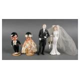 (2) VINTAGE WEDDING CAKE TOPPER SETS