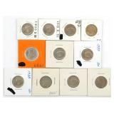 COINS: JEFFERSON NICKELS (11), 1938-39