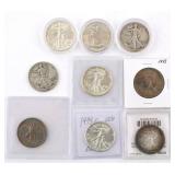 COINS: WALKING LIBERTY 50C (9), 1936-1943