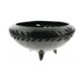 OAXACA BLACK CLAY BARRO NEGRO FOOTED BOWL