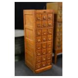 EARLY 20C OAK INDEX LIBRARY CARD CABINET