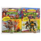 (2) 1989-90 TMNT WACKY ACTION FIGURES MOC