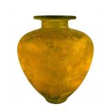 YELLOW ART GLASS VASE