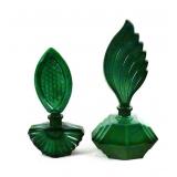 (2) CZECH REPUBLIC GLASS PERFUME BOTTLES