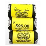 COINS: SACAGAWEA $1 ROLLS (3) US MINT