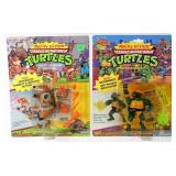 (2) 1990-89 TMNT WACKY ACTION FIGURES MOC