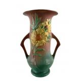 ROSEVILLE TALL PEONY DOUBLE HANDED VASE NO. 68-14
