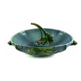 ROSEVILLE BLUSHBERRY CONSOLE BOWL AND FLOWER FROG
