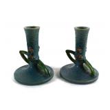 PAIR ROSEVILLE BLUSHBERRY CANDLESTICKS 1148-4 1/2