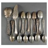 STERLING SILVER, SPOONS ETC. (12)
