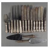 STERLING SILVER HOLLOW HANDLE KNIVES (17)