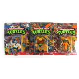 (3) 1989 TMNT ACTION FIGURES MOC