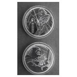 Star Wars DARTH VADER (2) Ounce 999 Silver Coins