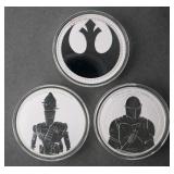 Star Wars (3) One Ounce 999 Silver Coins