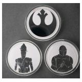 Star Wars (3) One Ounce 999 Silver Coins