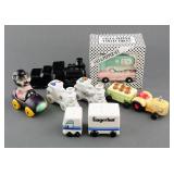 (6) VINTAGE TRANSPORTATION SALT PEPPER SHAKERS