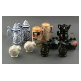 (6) DRINKING VESSELS SALT AND PEPPER SHAKER SETS