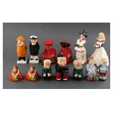 (6) VINTAGE ETHNIC FIGURES SALT PEPPER SHAKERS