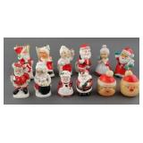(6) CHRISTMAS SANTA CLAUS SALT PEPPER SHAKERS