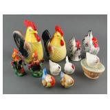 (6) VINTAGE ROOSTER SALT AND PEPPER SHAKER SETS