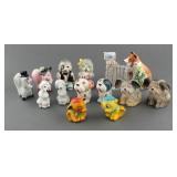 (7) SETS VINTAGE DOG SALT AND PEPPER SHAKERS
