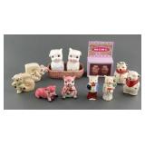 (6) NOVELTY PIG SALT AND PEPPER SHAKER SETS