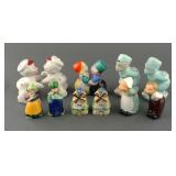 (6) SETS VINTAGE DUTCH SALT PEPPER SHAKERS