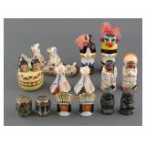 (8) VINTAGE NATIVE AMERICAN SALT PEPPER SHAKERS
