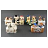 (6) SETS VINTAGE NODDER SALT PEPPER SHAKER SETS