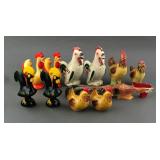 (6) NOVELTY CHICKEN ROOSTER SALT PEPPER SHAKERS