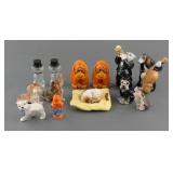 (7) SETS VINTAGE DOG SALT AND PEPPER SHAKERS