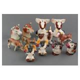 (7) VINTAGE BULL STEER COW SALT PEPPER SHAKERS