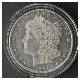 1881-O MORGAN SILVER DOLLAR AU